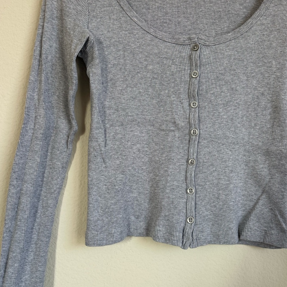 Brandy Melville Ribbed Button Down Top - image 3